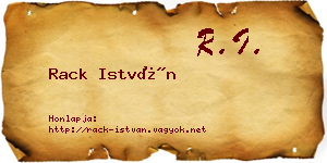 Rack István névjegykártya